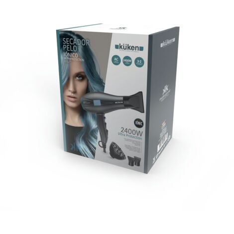 Secador de pelo profesional iónico küken gris/azul 2400w (1/5)