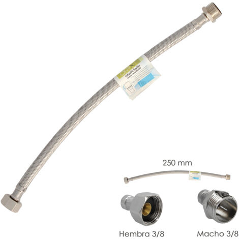 Latiguillo Flexible Acero Inoxidable Macho 3/8 - Hembra 3/8 - 250mm