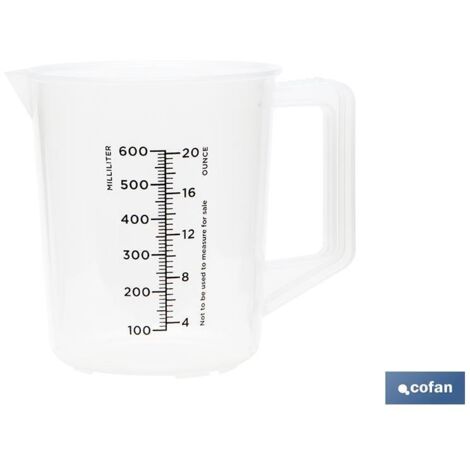 COFAN jarra polipropileno 1000 ml , Jarra medidora adecuada para aplicaciones industriales y automotrices. Fabricada en polipropileno, transparente y de alta resistencia, con una c