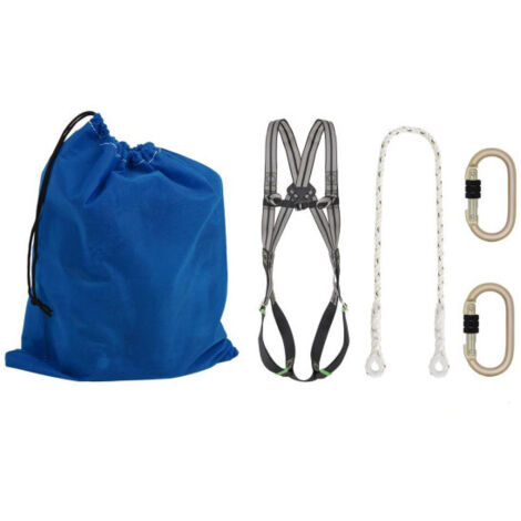 Conjunto arnés completo 2 puntos anclaje con Cuerda de seguridad y 2 mosquetones EN 361/EN 354/EN 362 COFAN 11000036