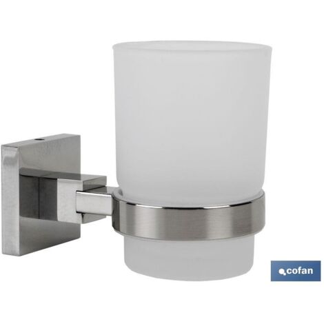 COFAN portavaso gama marvao inox 304  brillo , Portavasos Modelo Marvao para baño. Las medidas del portavaso son 11,2 x 9,3 x 7 cm. Evita mojar o ensuciar las superficies del baño