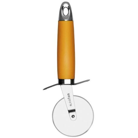 COFAN cortapizza naranja modelo sena 21 cm , Cortador de pizzas modelo Sena. Está fabricado en acero inoxidable 430 con cromo TPR y mango ergonómico en ABS color naranja. El utensi