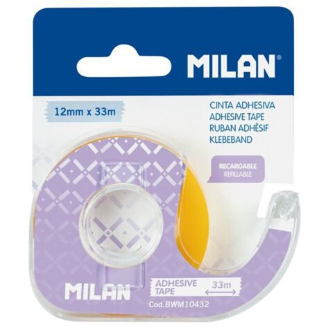 Blíster con dispensador de cinta adhesiva transparente 12mm x 33m Milan (1/2)