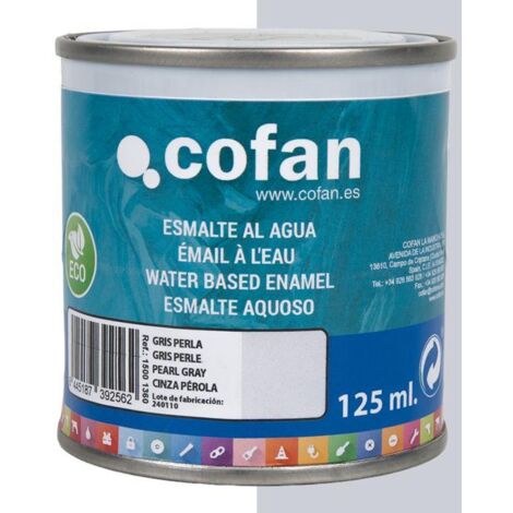 COFAN esmalte al agua (125 ml) gris perla brillo , Esmalte al agua en una gran gama de colores disponibles. Está fabricado a base de dispersiones acrílicas de altas prestaciones. E