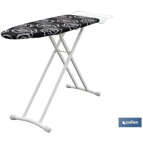 COFAN tabla planchar 125 x 42 x10 cm modelo tivoli roja , Tabla de planchar con bandeja especial para centro de planchado, patas antimovimiento y varias posiciones en altura para a (1/5)