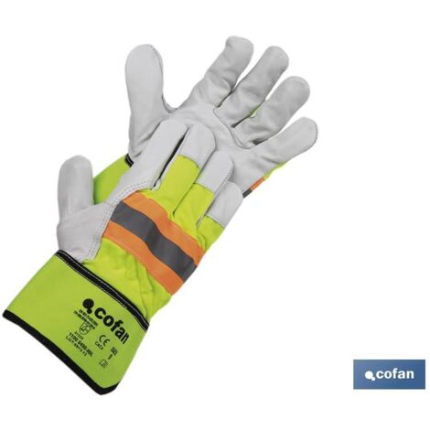 Blíster guante vacuno americano amarillo flúor talla 11 venta unitaria