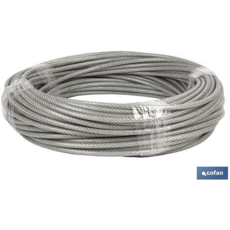 Cable Acero 5mm 3x5mm 6x7+1 Plástico (50m)