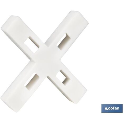 COFAN cruceta para alicatado 6,0 mm 100 uds , Crucetas de gran resistencia para alicatado, reforzadas y diseñadas para soportar losas pesadas. Son esenciales para garantizar la pre