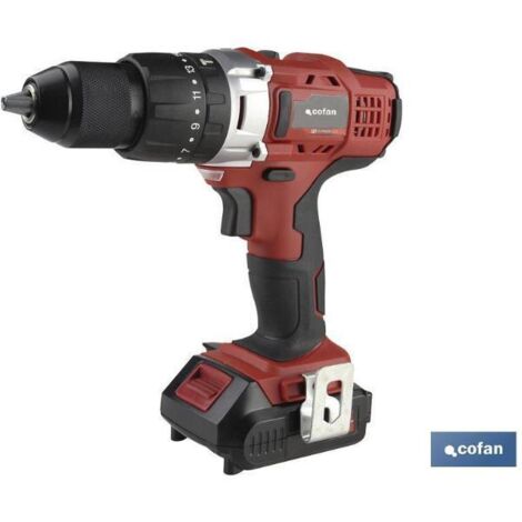COFAN taladro percutor a batería li-ion 20 v 1300 rpm 35 nm , Taladro Percutor y atornillador de 2 velocidades, con 16 posiciones de apriete, control variable de velocidad y select (1/6)