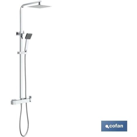 COLUMNA DE DUCHA MONOMANDO DISEÑO CUADRADO 90-1.40 CM