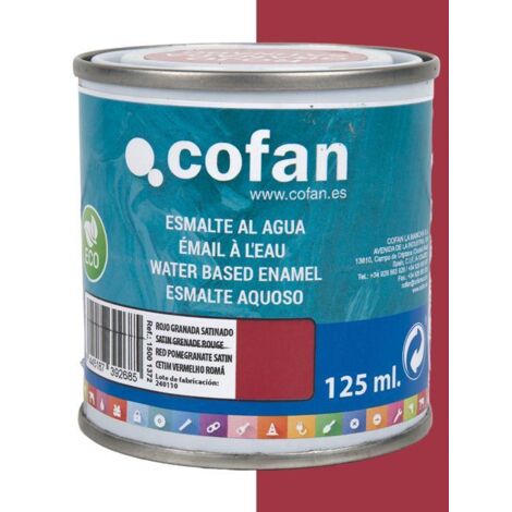 Esmalte al agua (125 ml) "rojo granada satinado"