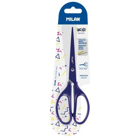 Blíster con tijeras de oficina Acid Azul 17cm Milan (1/3)