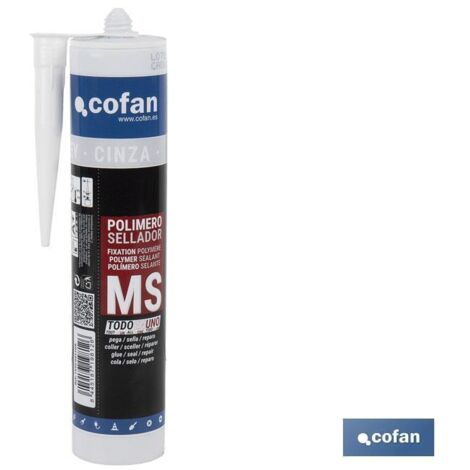 COFAN polímero sellador ms 290 ml gris , El polímero sellador MS de 290 ml es una solución innovadora para sellar de manera eficaz y duradera una amplia variedad de superficies tan