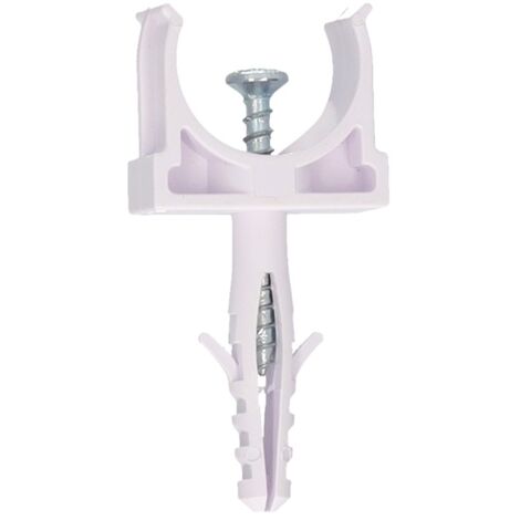 Pack 100u fijadores de tubo con taco Ø20mm (1/4)