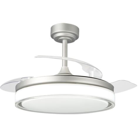 Ventilador LED aspas retráctiles Aneto Gris 72W 7920Lm CCT