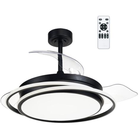 Ventilador LED con aspas plegables Antila CCT Dim (60W) Negro