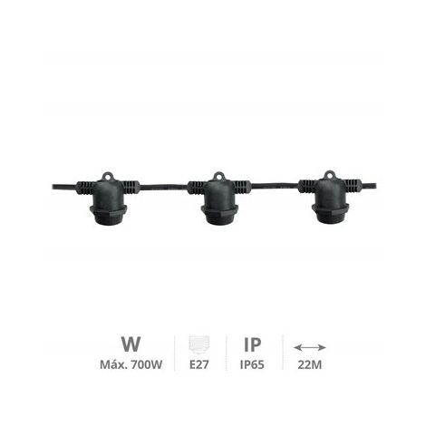 Kit guirnalda decorativa Liboi 22M 20 portalámparas IP65 (1/8)