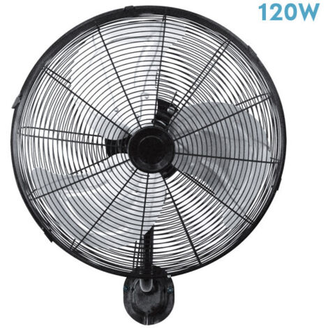 Abrila - Ventilador de Pared ARRECIFE  Negro/Playa con 3 Velocidades Ajustables  Orientable y Oscilante  120W de Potencia y 50D  Ideal para Todo Tipo de Estancias