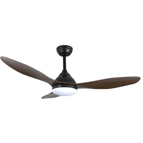 Ventilador de techo LED "Stel" regulable con control remoto (20W 3CCT 1900lm) IP20 Ø120cm color negro y madera (1/5)