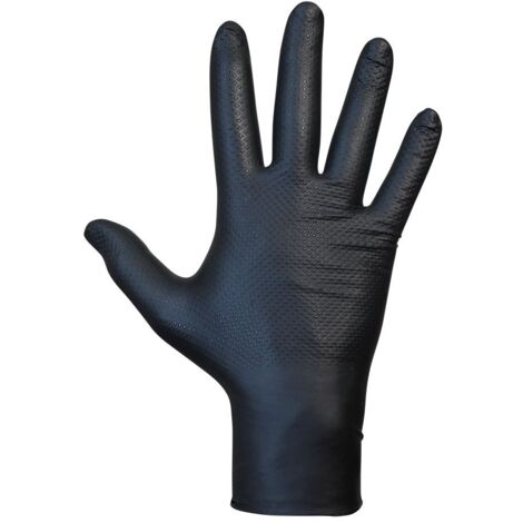 Guante Agility Grip nitrilo sin polvo Talla 10 JUBA – Negro