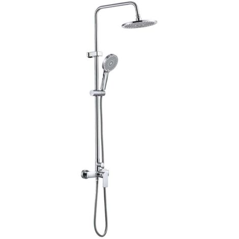 Barra de baño cromada monomando con rociador redondo (1/2)
