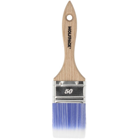 WOLFPACK LINEA PROFESIONAL Paletina Profesional Plus Ancho 50 mm. Cerdas Sintenticas PBT, Mango Madera Haya Ergonomico, Brocha Pintor, Pincel Pintura