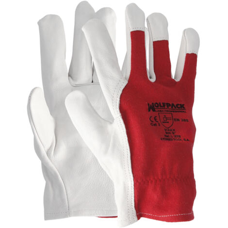 guantes piel / lona con colgador 8 guantes de trabajo, guantes de protección (par)
