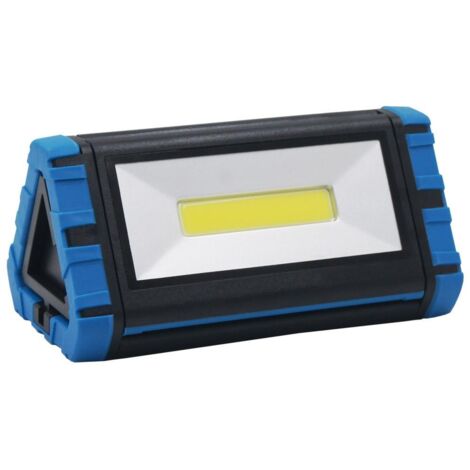 Linterna de trabajo LED COB con hojas desplegables (10W 1000lm) con cable IP54 154x84x75mm color negro y azul (1/5)