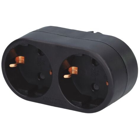 Ladrón de doble salida (3680W máximo) fabricado en polipropileno color negro