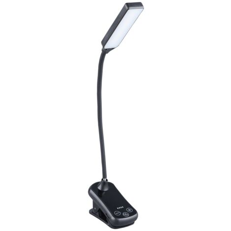 Linterna ajustable LED de lectura con clip de sujeción (1W 3CCT 100lm) IP20 39x310x79mm con carga USB color negro (1/5)