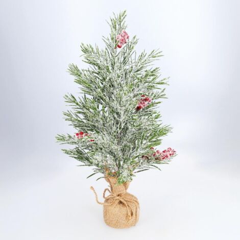 Árbol de Navidad "Padas" Ø20x40cm color blanco verde y marrón (no iluminado) (1/5)