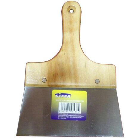 SIFER sifer espatula emplastecer acero mango madera 140 mm h0316 (1/2)