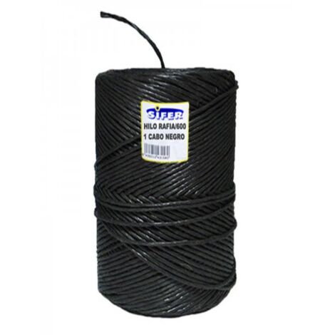 FPLUS cuerda hilo rafia 600 1 cabo negro 750gr. ra04 , 450 METROS