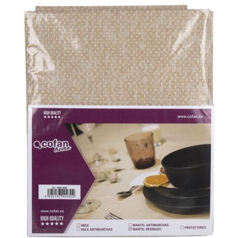 MANTEL ANTIMANCHAS RESINADO TEXTURA BEIGE  1,40 X 1,40M