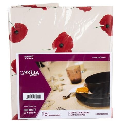 Hule con diseño moderno de amapolas 140x180cm fabricado en PVC y polipropileno (1/5)