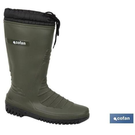 Botas de agua con forro polar Talla 45 fabricadas en PVC color verde (1/5)