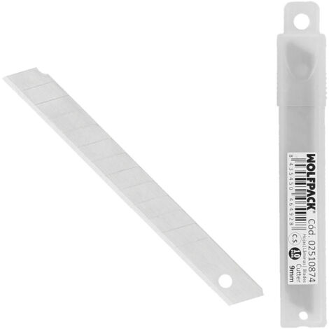 WOLFPACK LINEA PROFESIONAL hoja cutter 9 mm. (estuche 10 piezas) acero al carbono. (1/5)