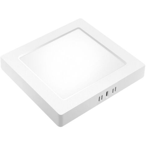 Downlight LED cuadrado de superficie (24W 6500K 2640lm) IP20 28,5x28,5cm color blanco
