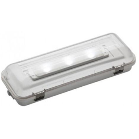 Luz LED de emergencia “Hermetic” estanca de superficie (0,4W 5700K 60lm) IP65/IK10 36x13x7cm color blanco