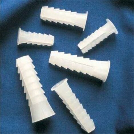 taco plastico blanco 12x45-  500 und(20 bolsas de 25 und) 5007-s (1/4)