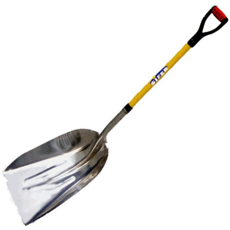SIFER Pala de Aluminio 37,5x50 cm con Mango Anilla Metálico Amarillo 97702
