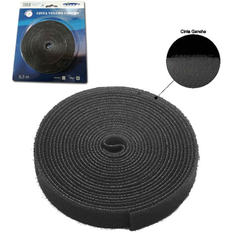 sifer cinta velcro adhesiva macho-gancho negro 6,5mx20mm blister