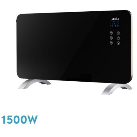 Emisor Térmico de Cristal Himalaya Negro 1500W 2 Potencias Mando Temporizador IP24 (38x76x6,86cm) (1/2)