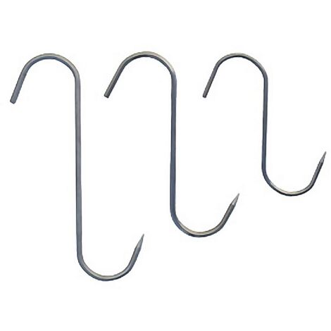 INDUS gancho carnicero 12cm. inox. 10ud caja , Ganchos de carnicero inoxidablesLongitud 12cmCaja de 10 unidades.