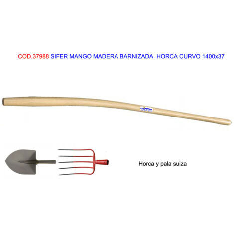 SIFER Mango Madera Barniz Horca Curvo 1400x37