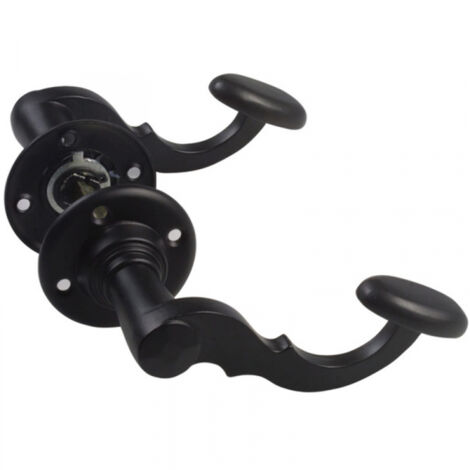 Juego De 5 Manivelas Para Puertas Interiores - Color Negro Mate Y Diseño Moderno