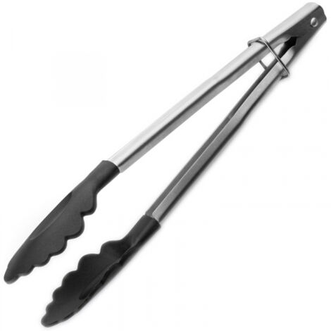 Pinzas de cocina de acero inoxidable de 24cm con palas de nylon 741824 ibili (1/2)