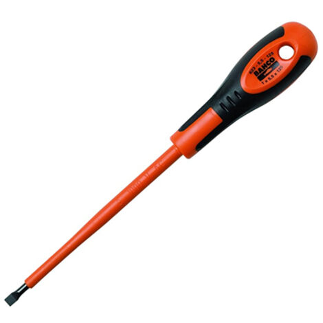 Destornillador plano ranurado con eje de 3x100mm aislado VDE hasta 1000V con mango bicomponente