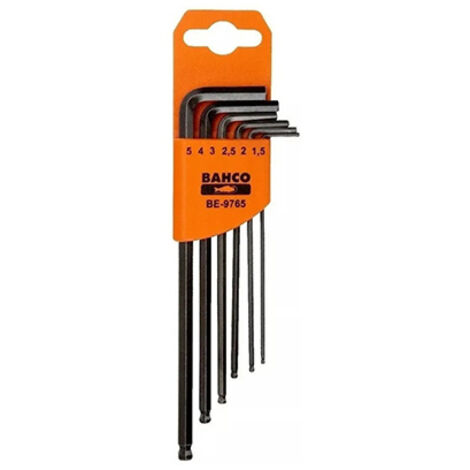 Juego de 6 llaves allen con bola be-9765 bahco