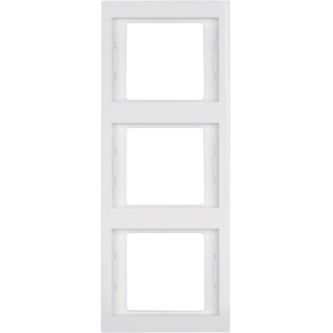 Marco para mecanismo de 3 elementos de la serie “Berker K1” IP20 8,7x22,2x1cm color blanco polar